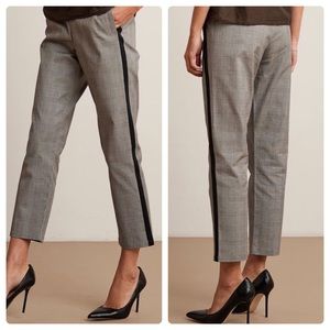 NWT Anthropologie Velvet Side Stripe Plaid Pant